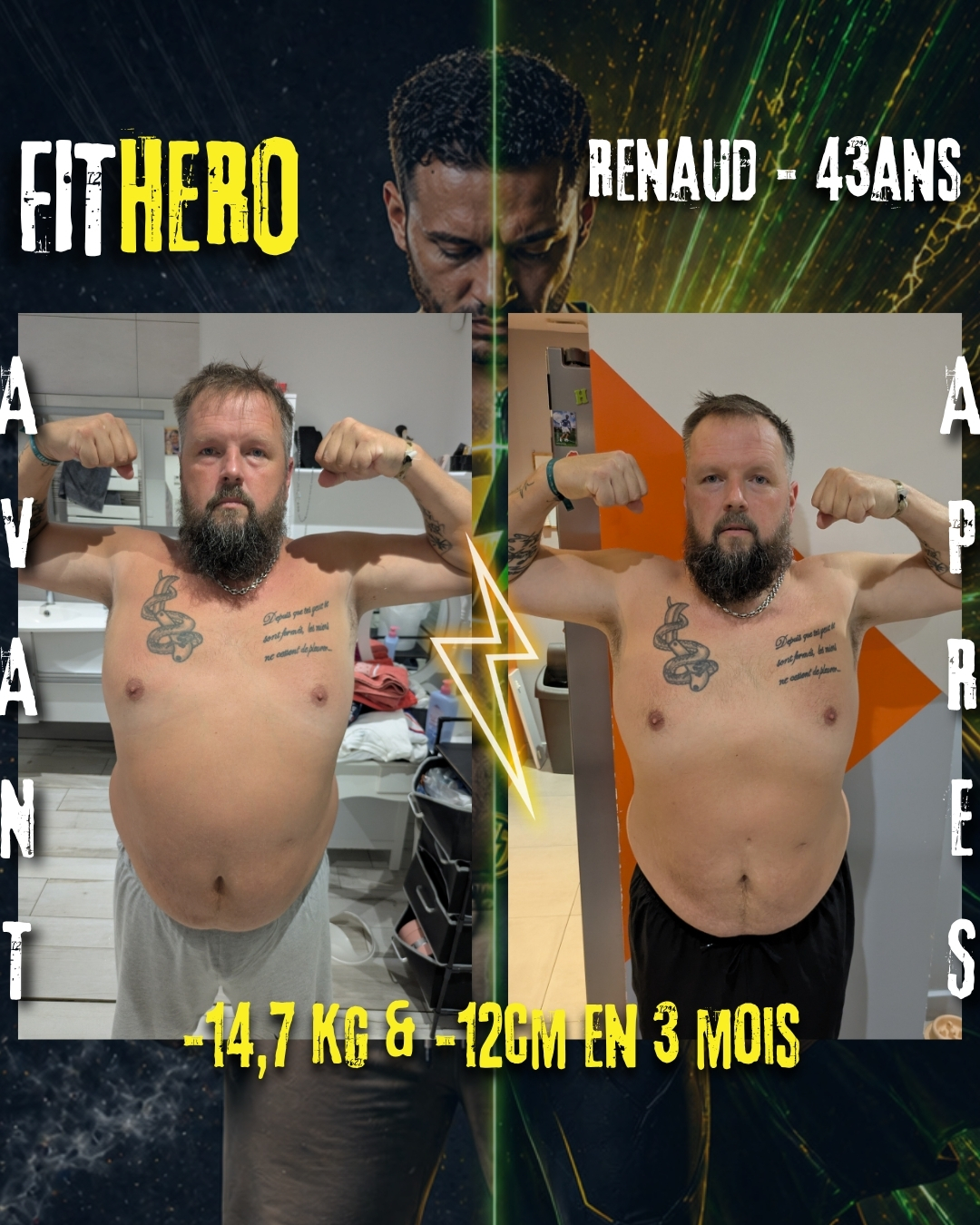 Avant-après Renaud - Transformation FIT HERO