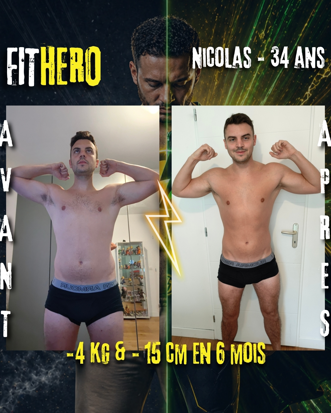 Avant-après Nicolas - Transformation FIT HERO