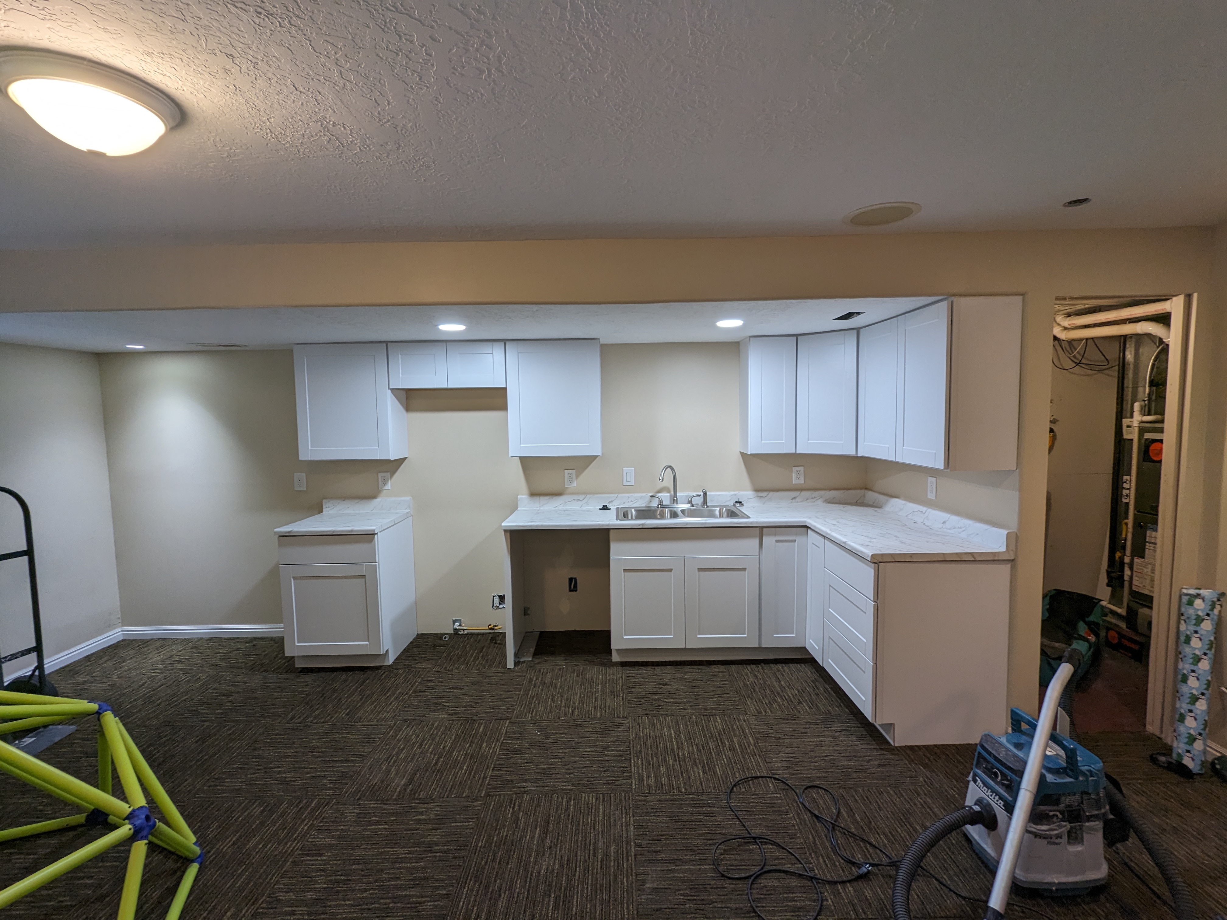 Basement kitchenette area after finishing