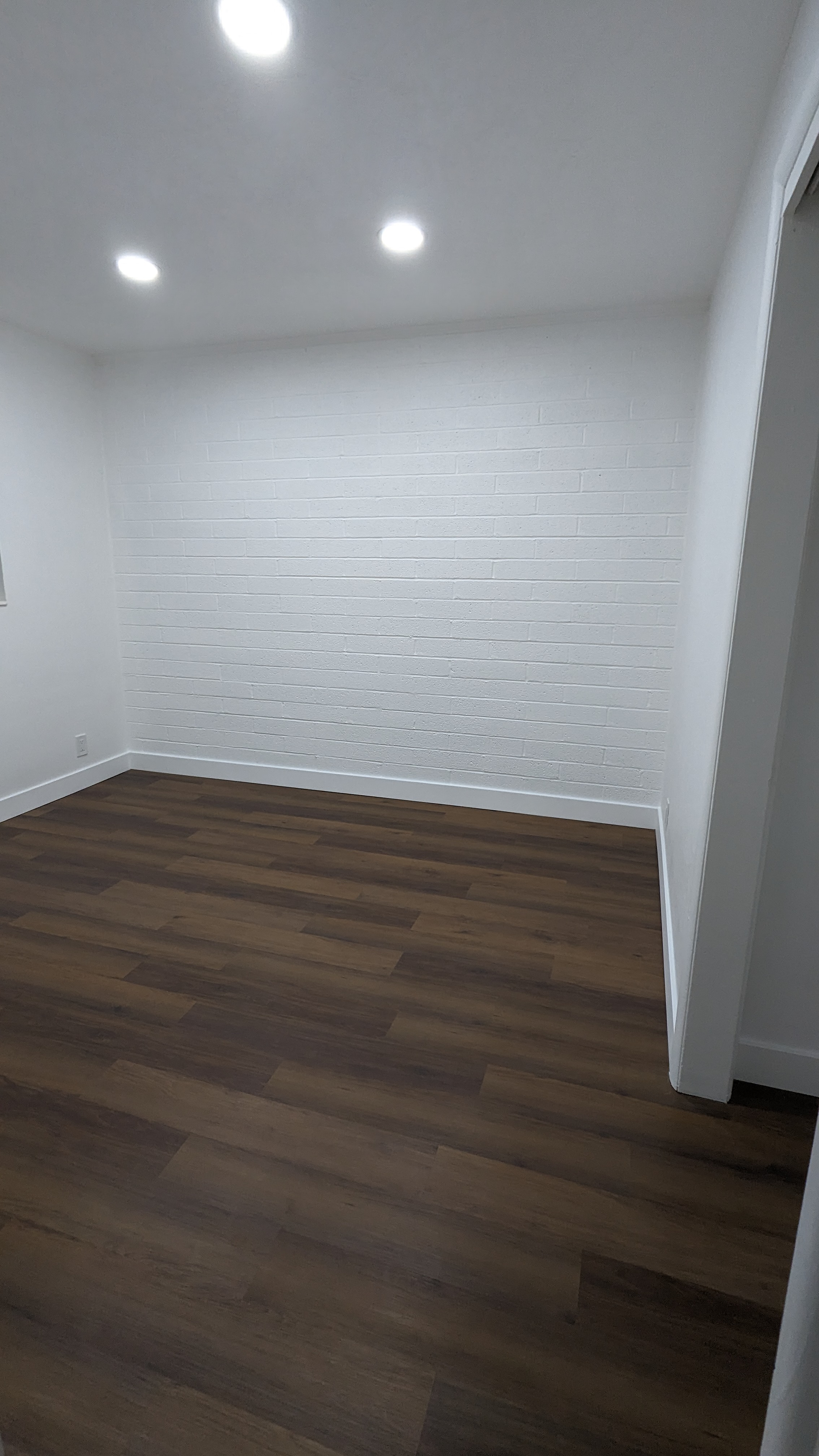 Interior room after flooring and finish work