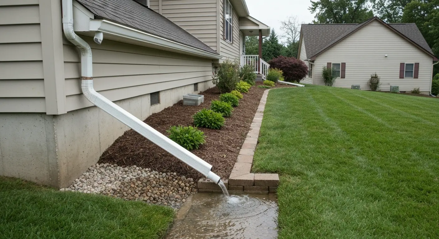 Extended downspout drainage