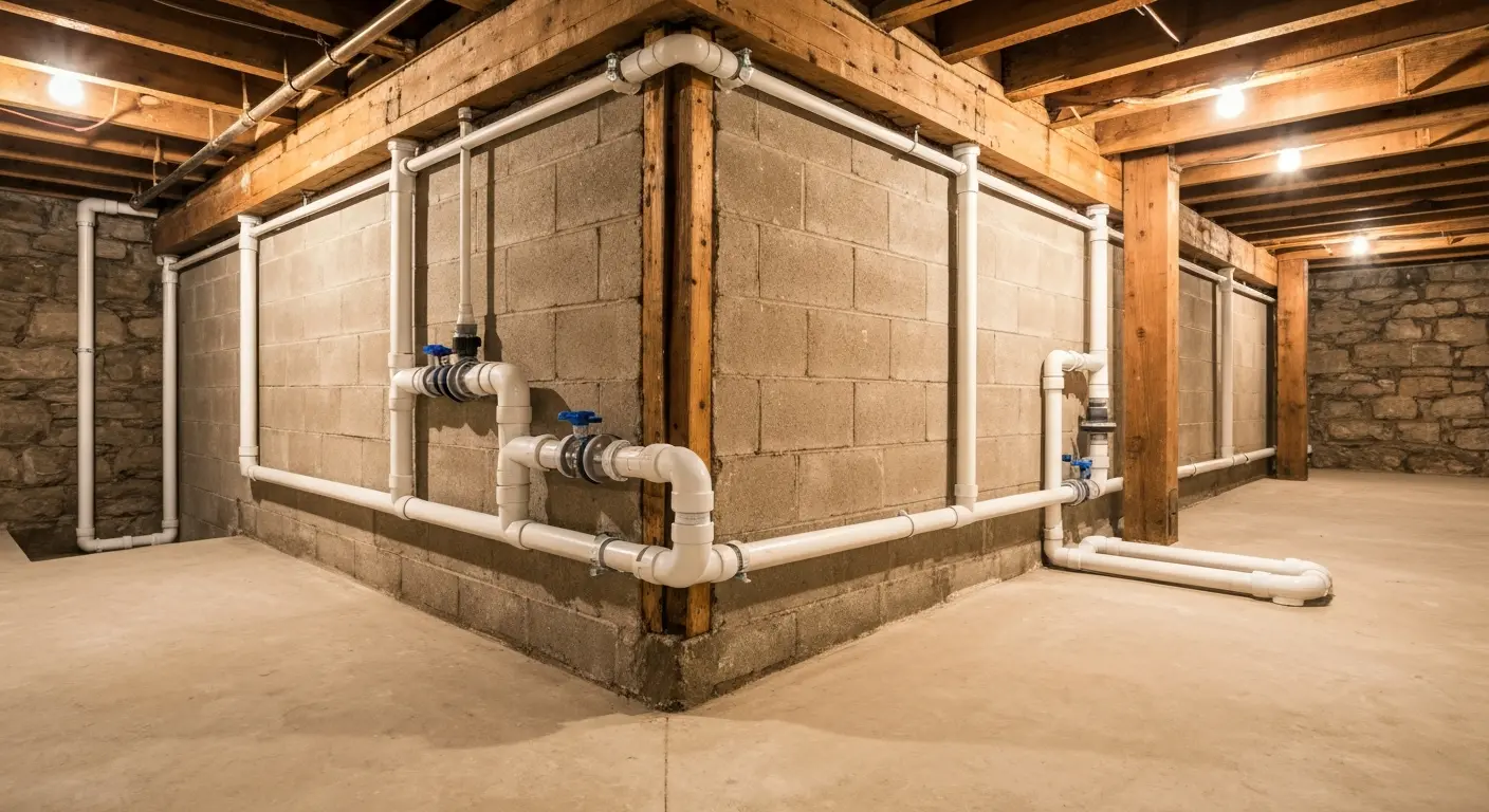 Wet basement repair waterproofing