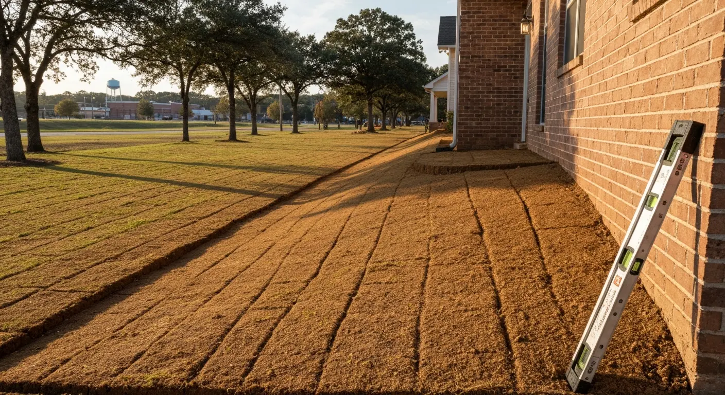 Resloped yard drainage in Melbourne AR