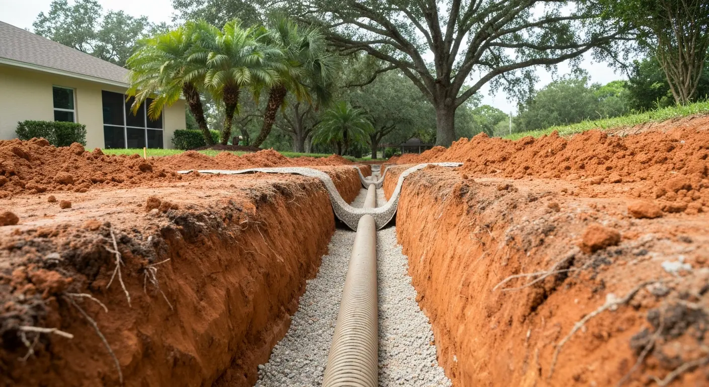 French drain installation