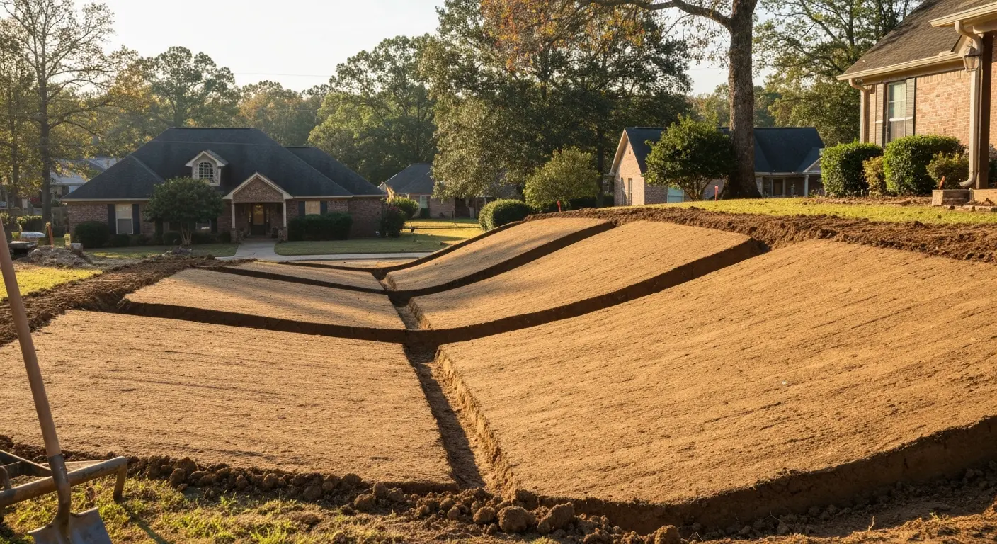 Drainage swale and grading work
