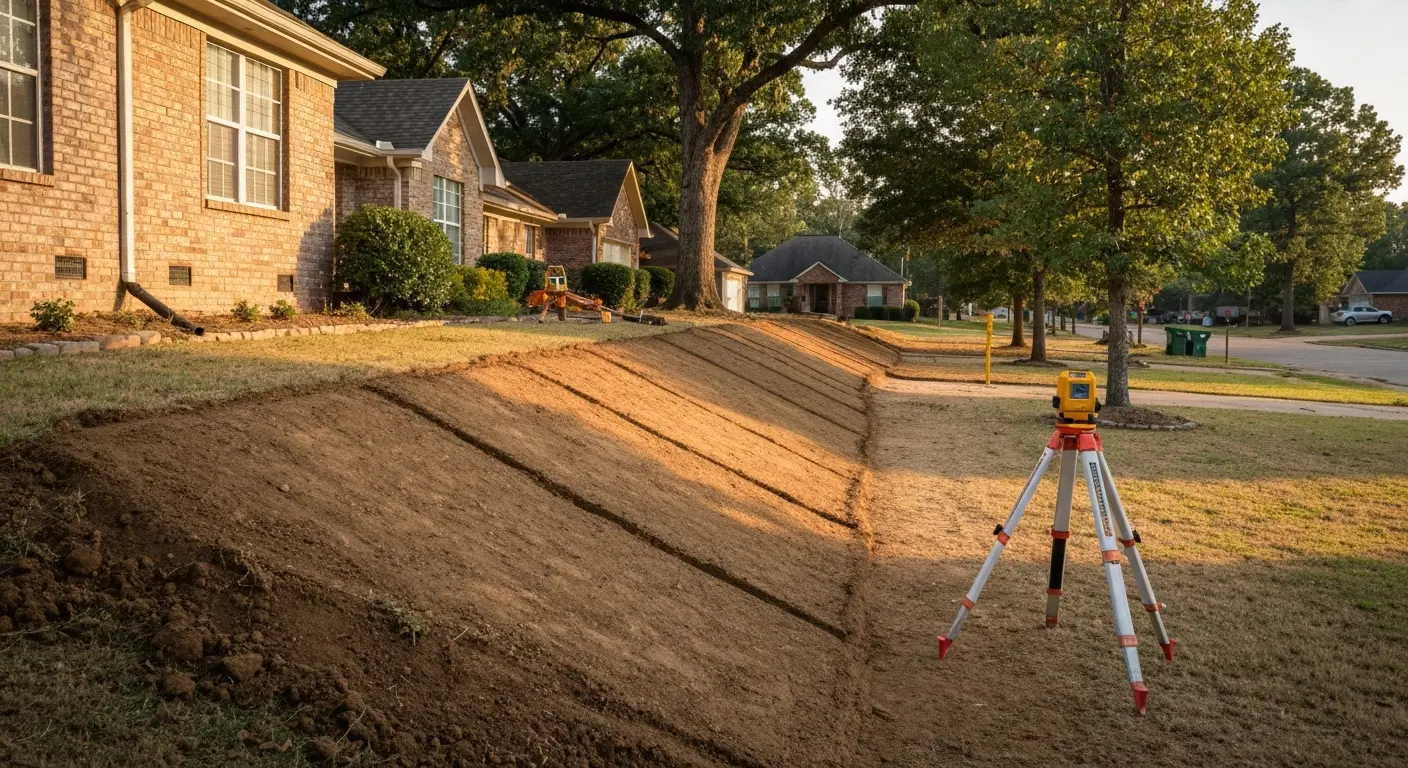 Landscape regrading project