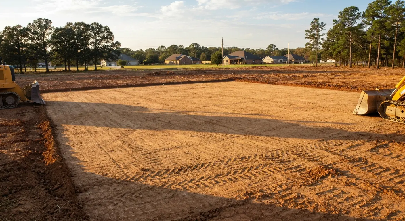 House pad grading and site preparation