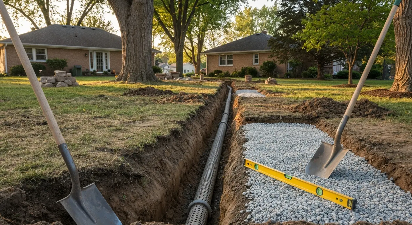 French drain installation