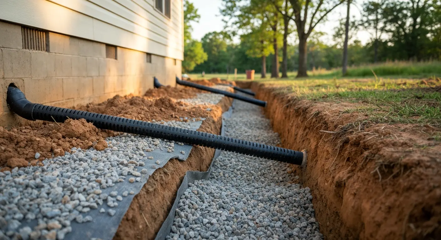 French drain installation Melbourne Arkansas