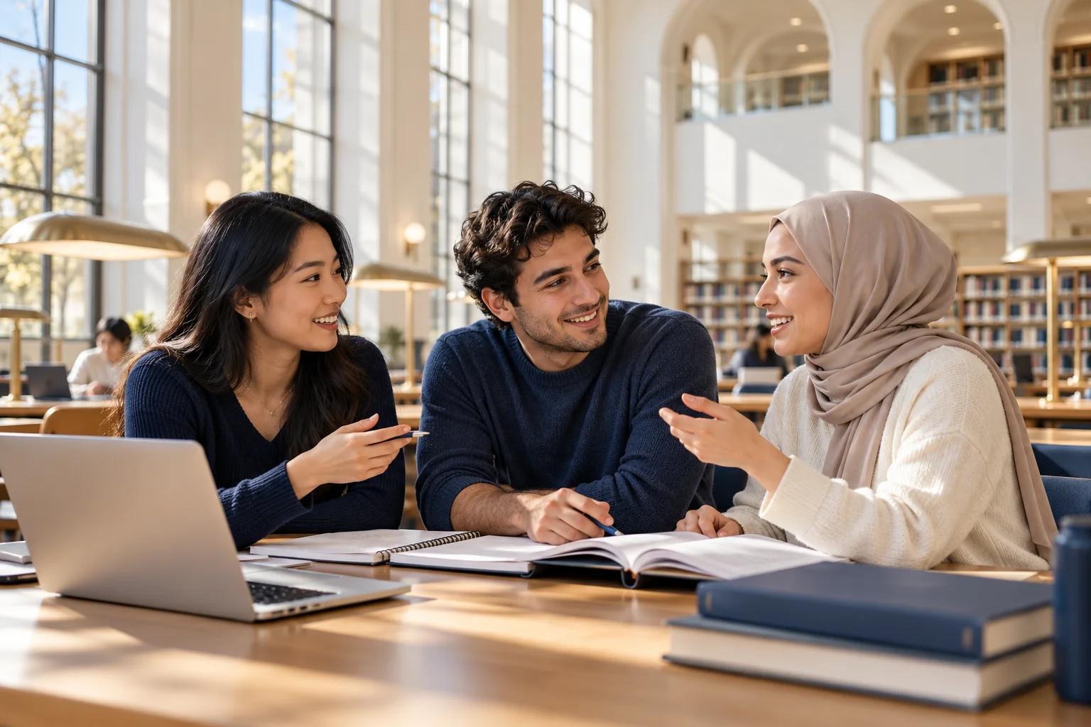 Illustrative adult learner studying English