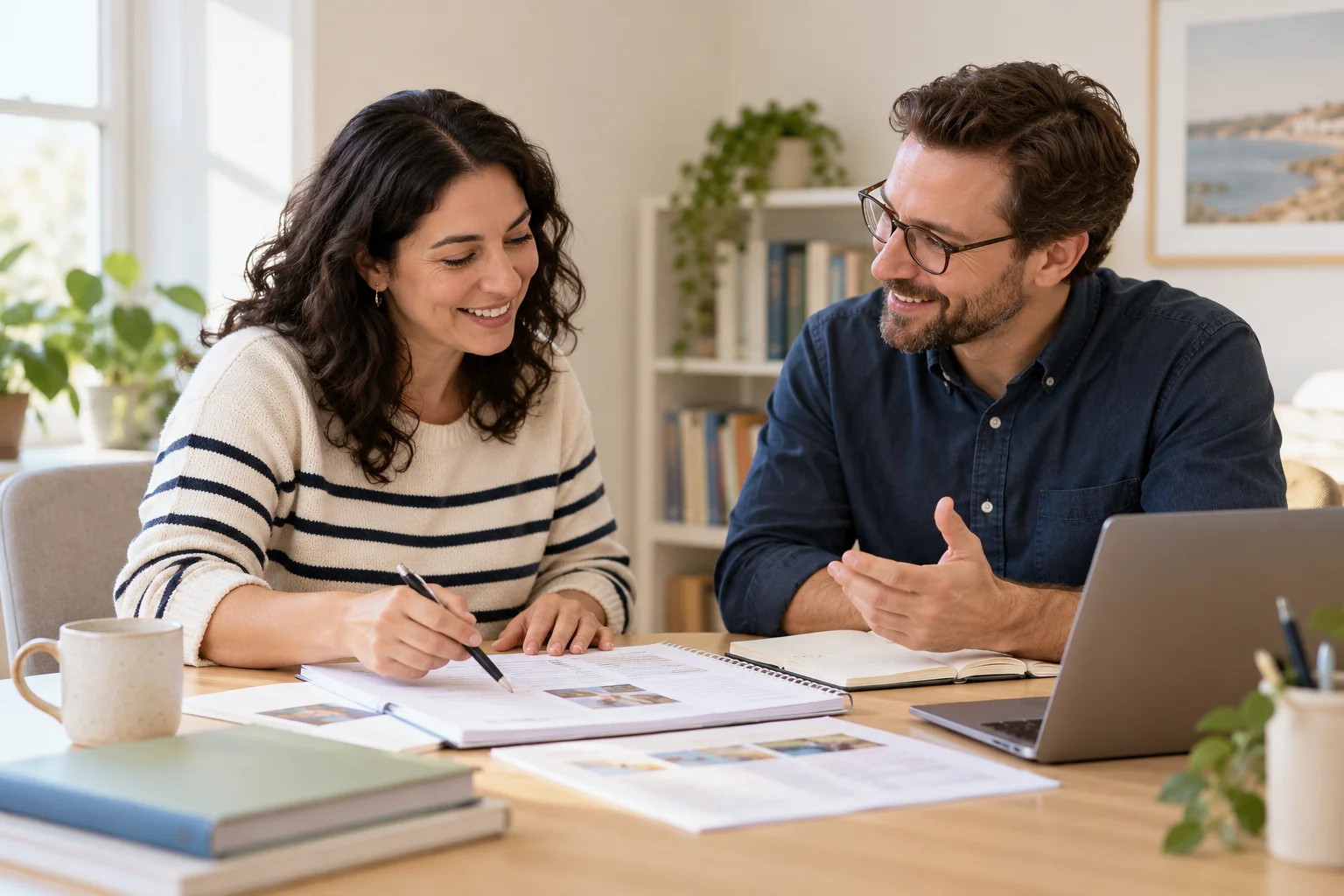 Illustration of adult learners in conversation