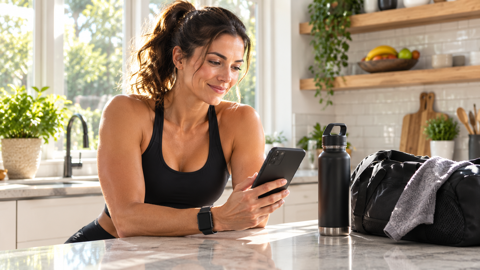 Client checking in with their online coach through a fitness app