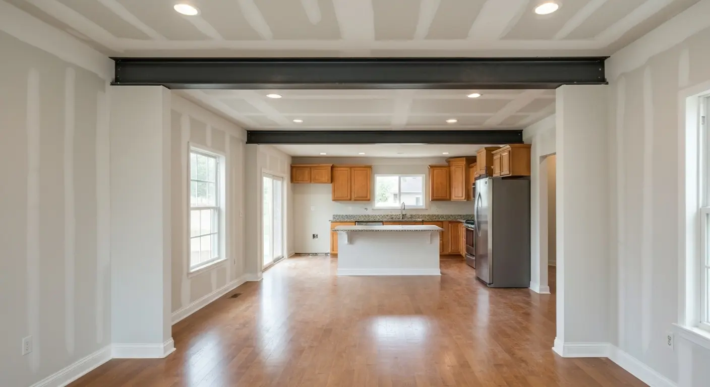 Open-concept remodel with structural changes