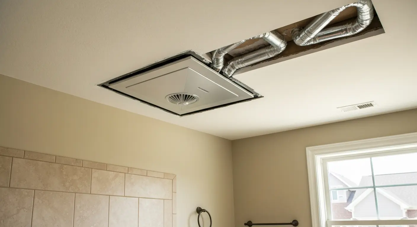 Exhaust fan installation in bathroom