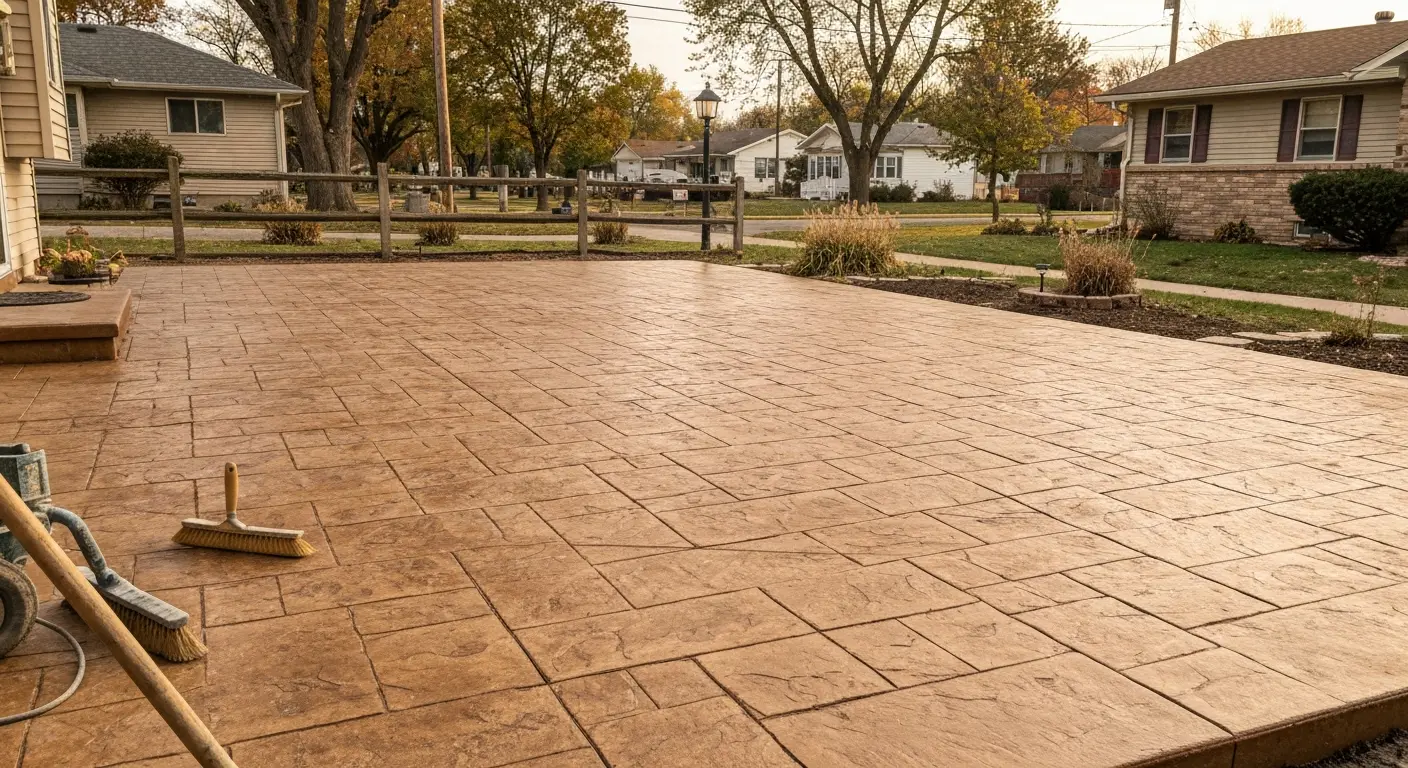 Stamped concrete patio