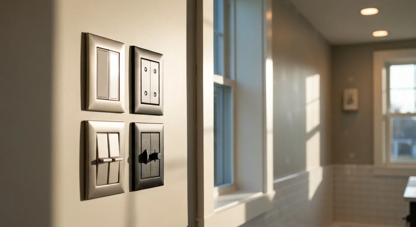 Modern bathroom light control switches