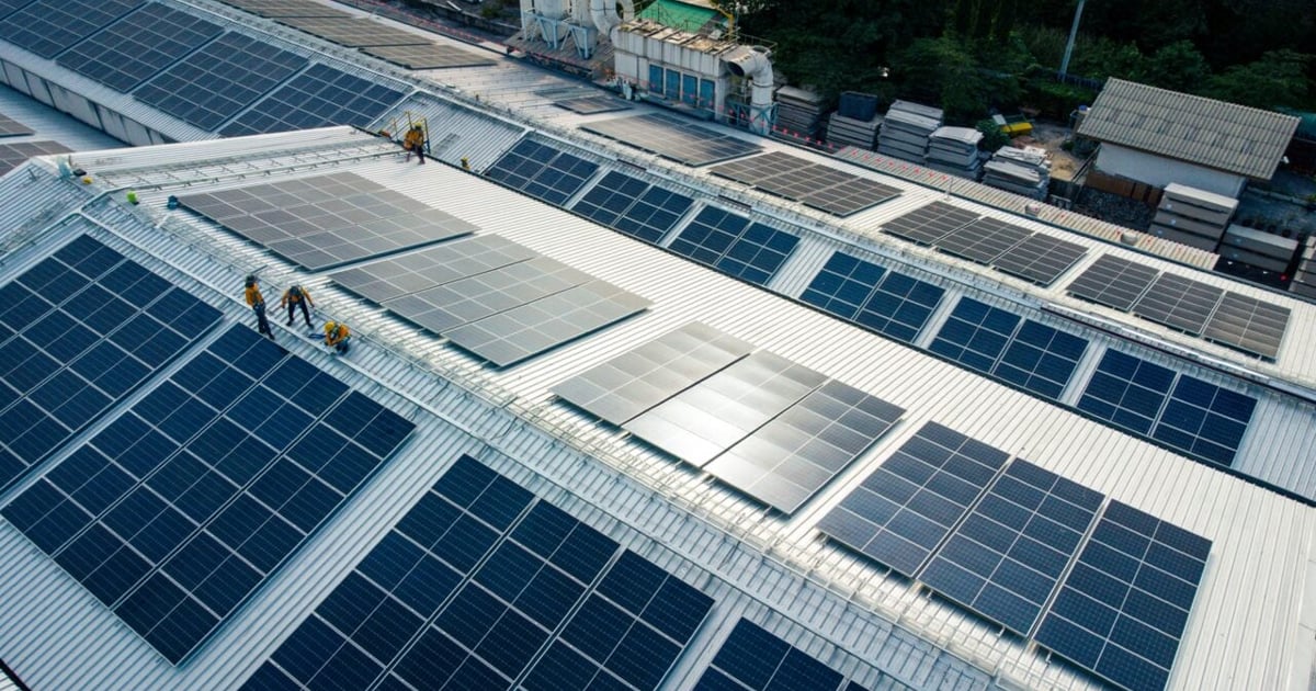 Commercial solar panel canopy installation over a car park