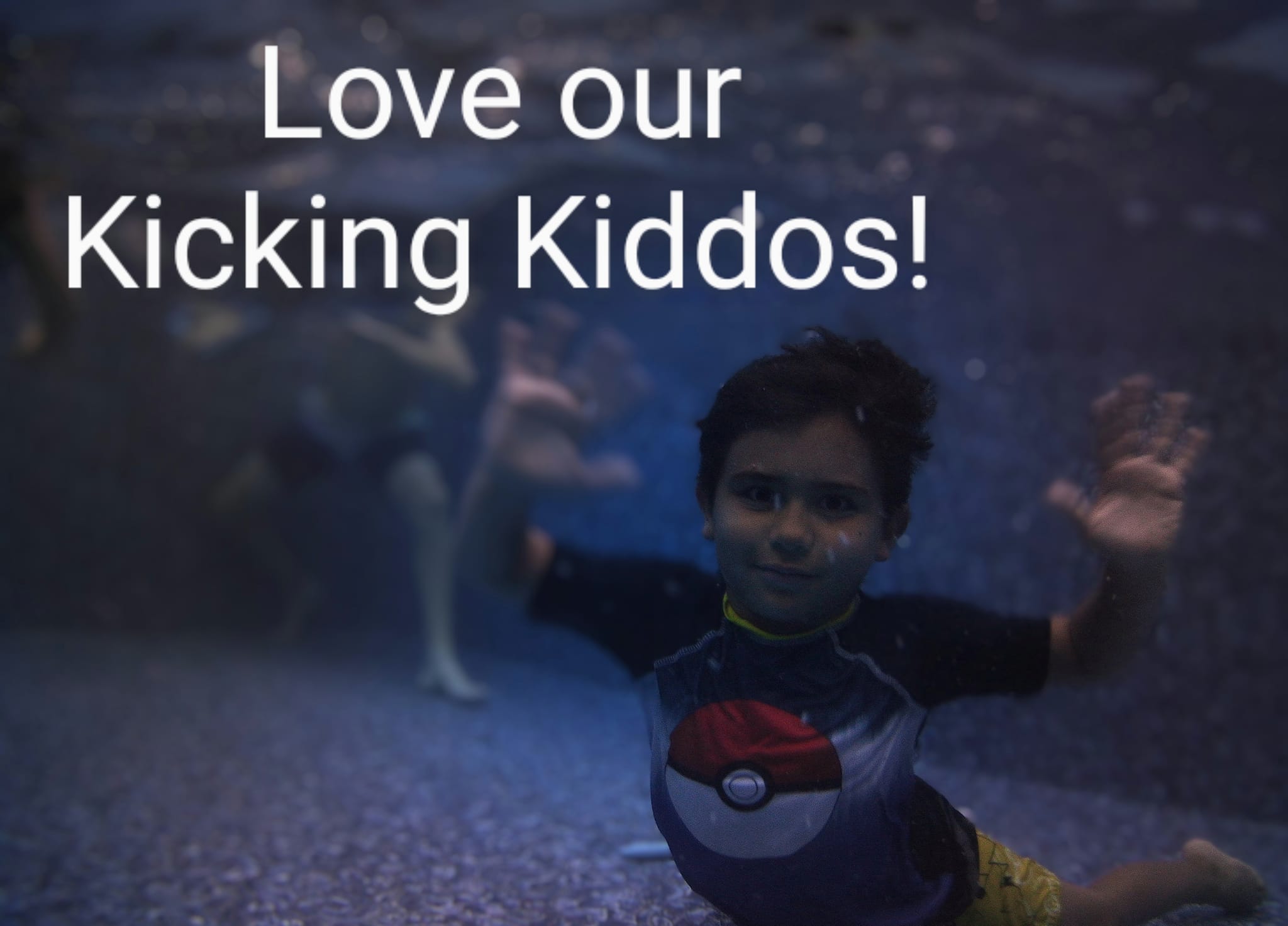 Child learning to swim