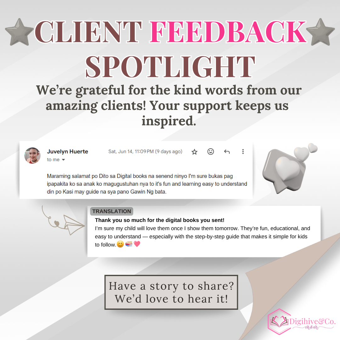 Client feedback sent via email