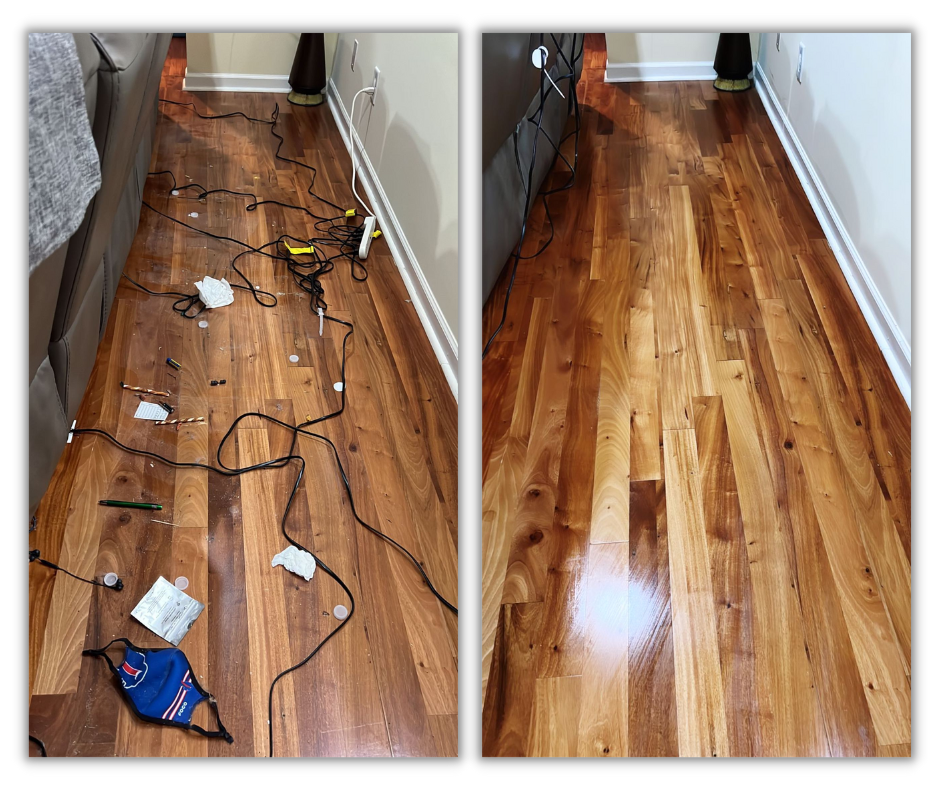 Before and after cleaning result