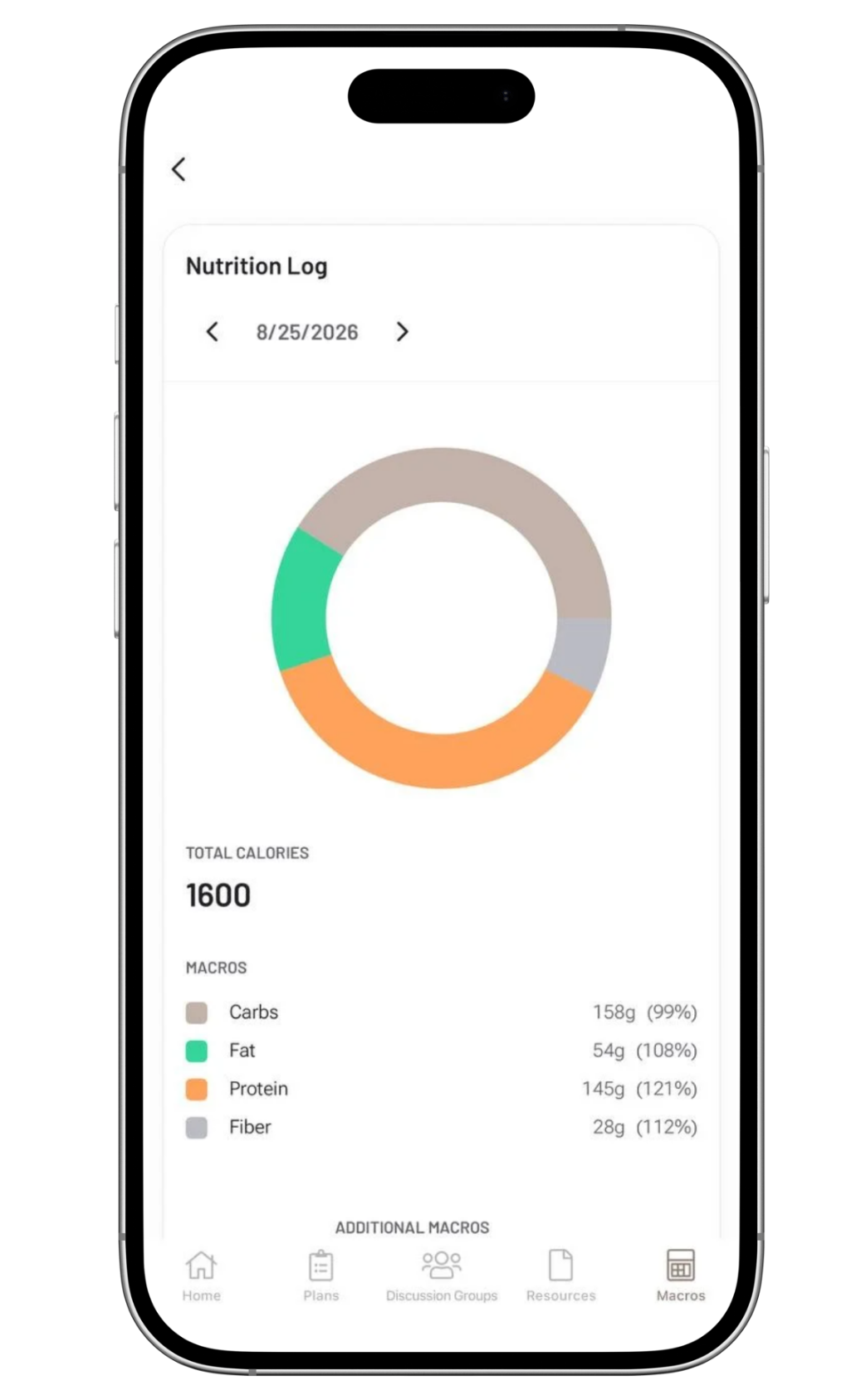 Macro tracking in the EmPowered app