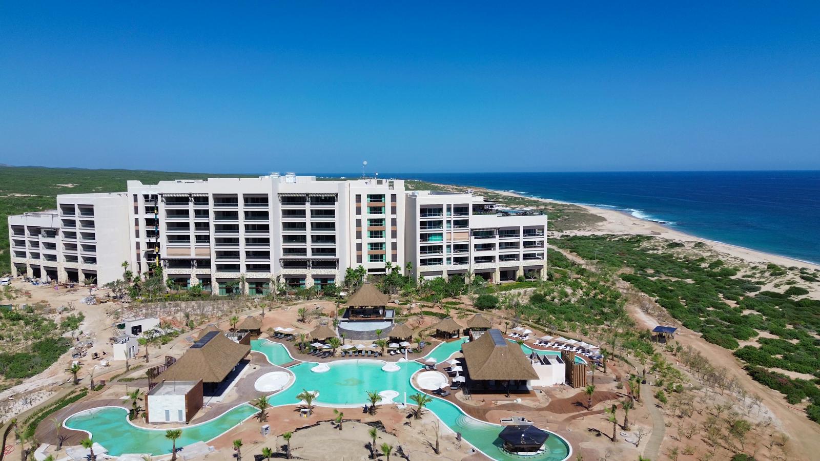 Aerial view of the resort and beach, East Cape, Los Cabos
