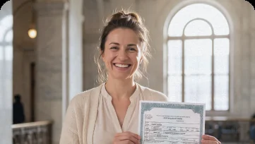 Birth certificate ready for apostille