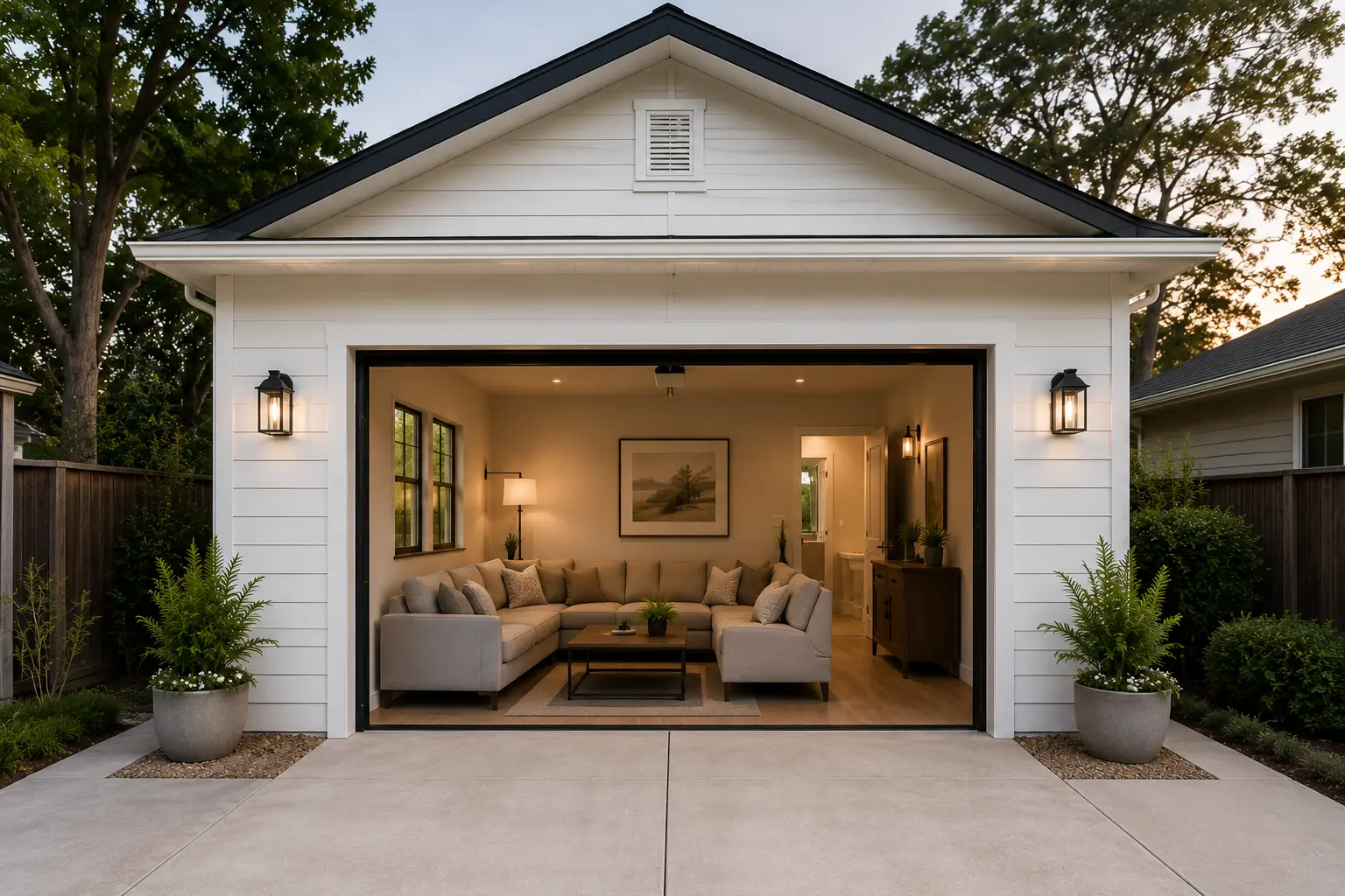 Garage conversion into a modern living space