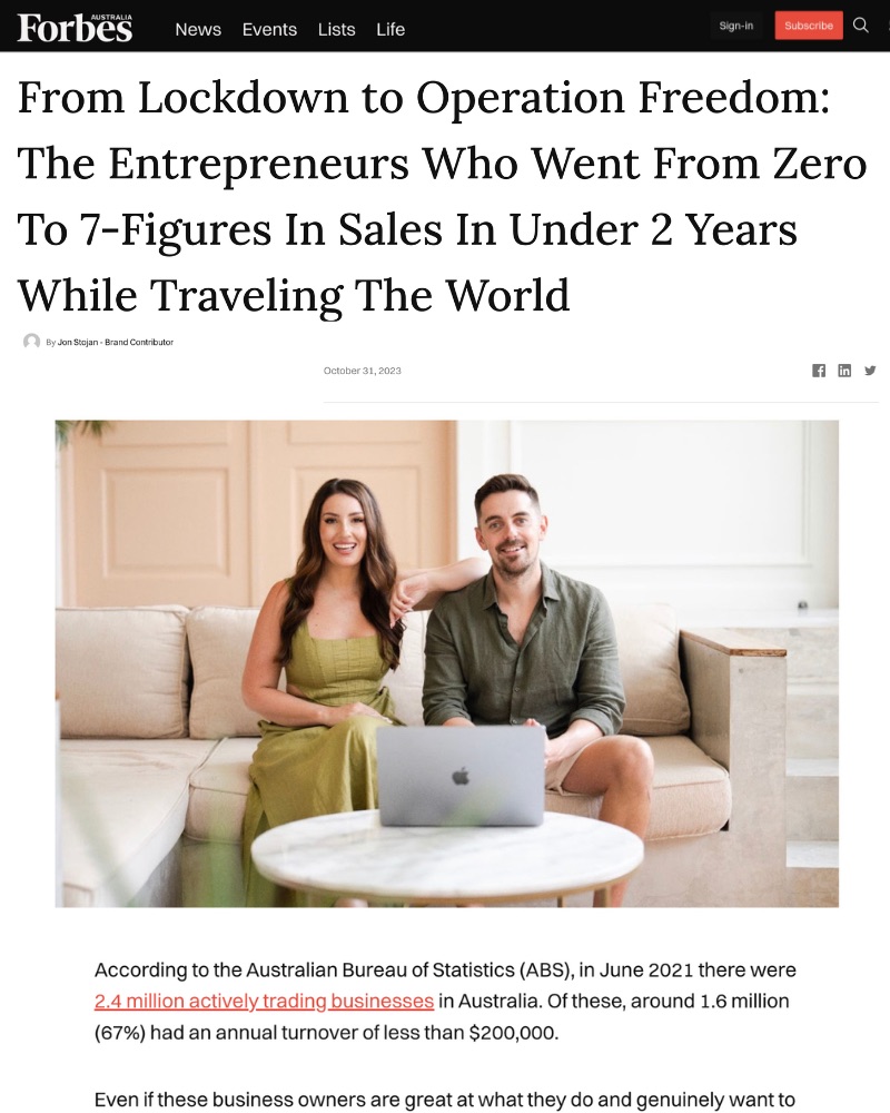 Forbes feature: From Lockdown to Operation Freedom