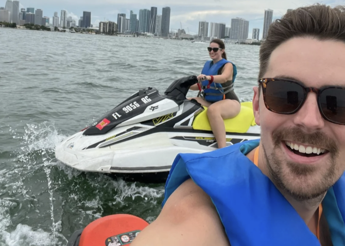 Jet skiing in Miami