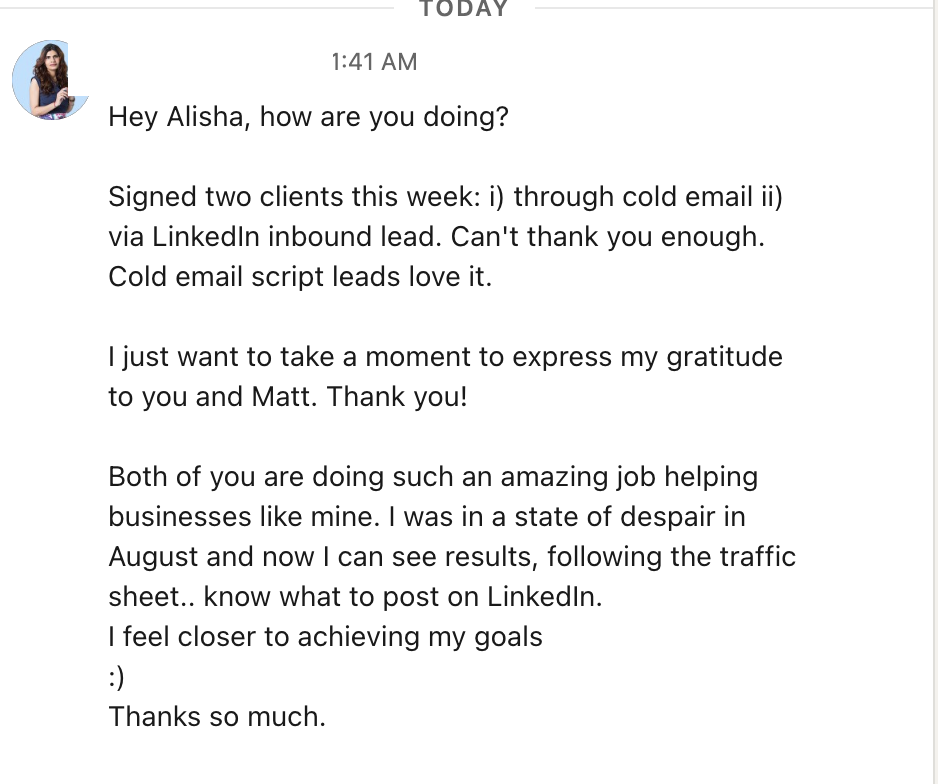 LinkedIn DM — signed two clients this week using cold email + LinkedIn inbound