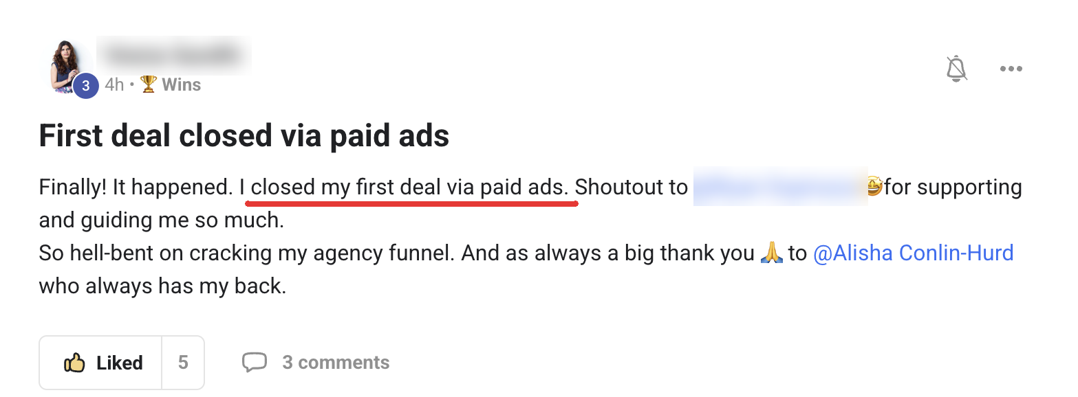 Community post: I closed my first deal via paid ads