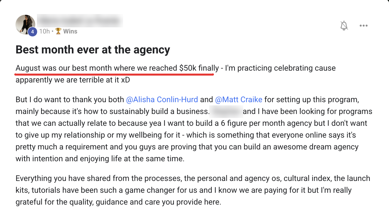 Community post: August was our best month where we reached $50k finally