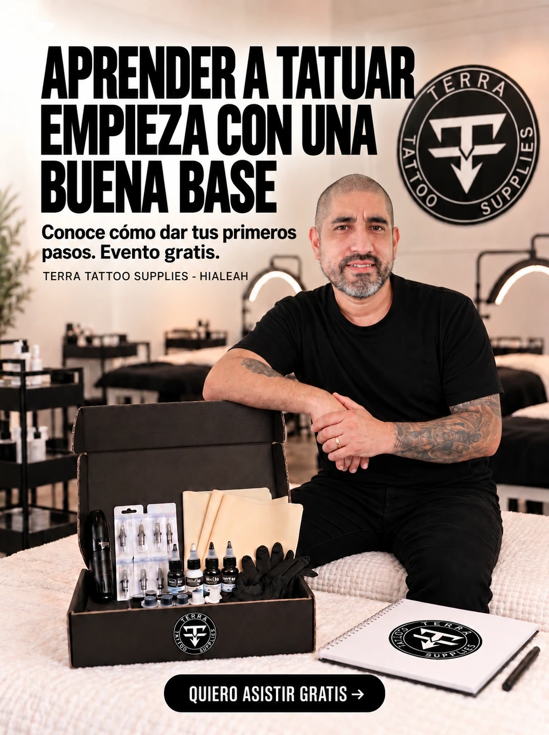 Kit de tatuaje para principiantes en Terra Tattoo Supplies, Hialeah