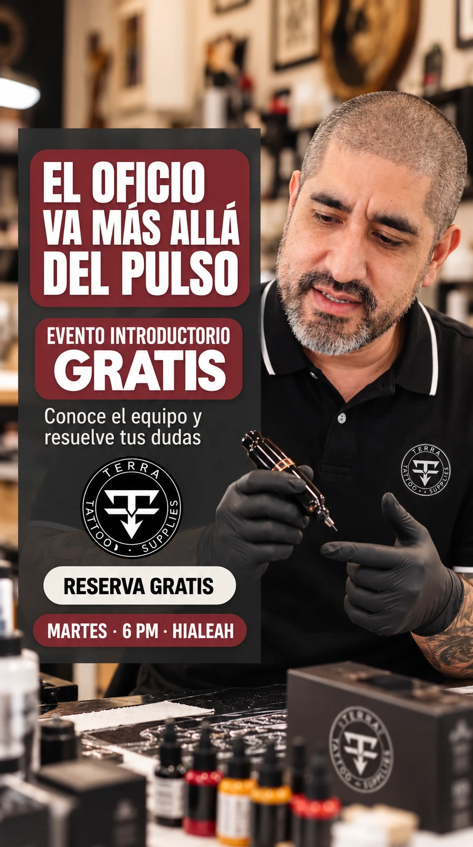 Jorder explica el oficio del tatuaje con máquina y tintas en Terra Tattoo Supplies