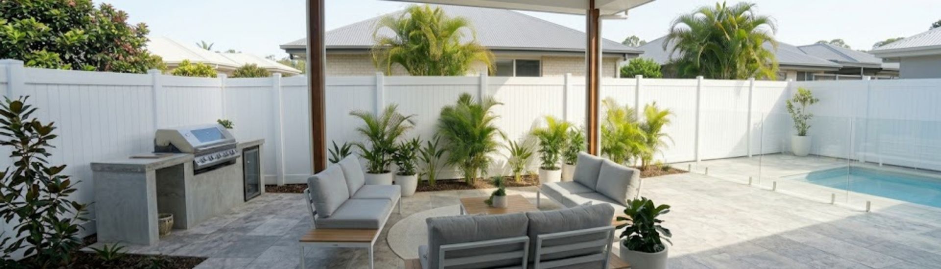 1.8 metre white full privacy PVC fence