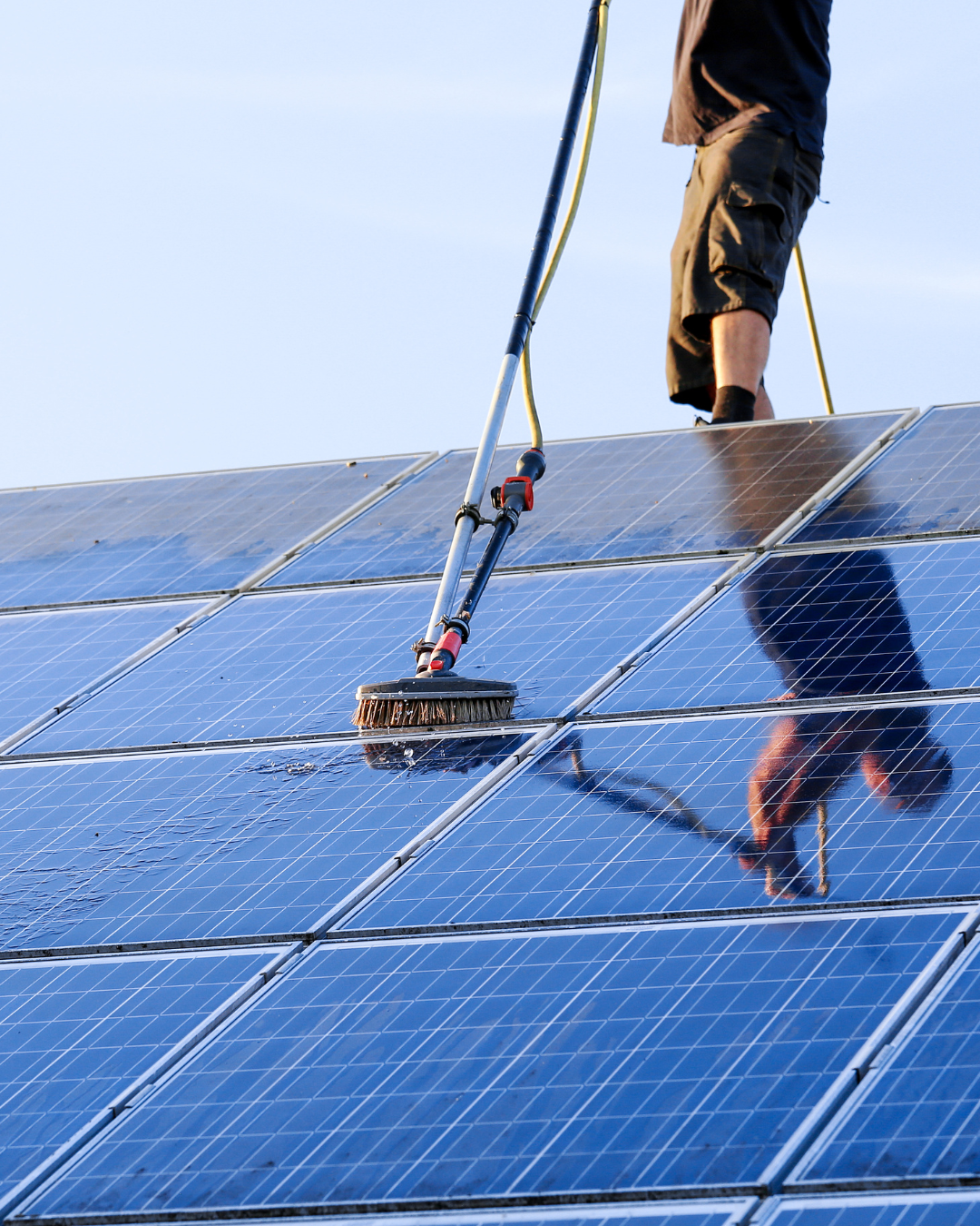 Solar panel cleaning by Plumbpoint Ltd