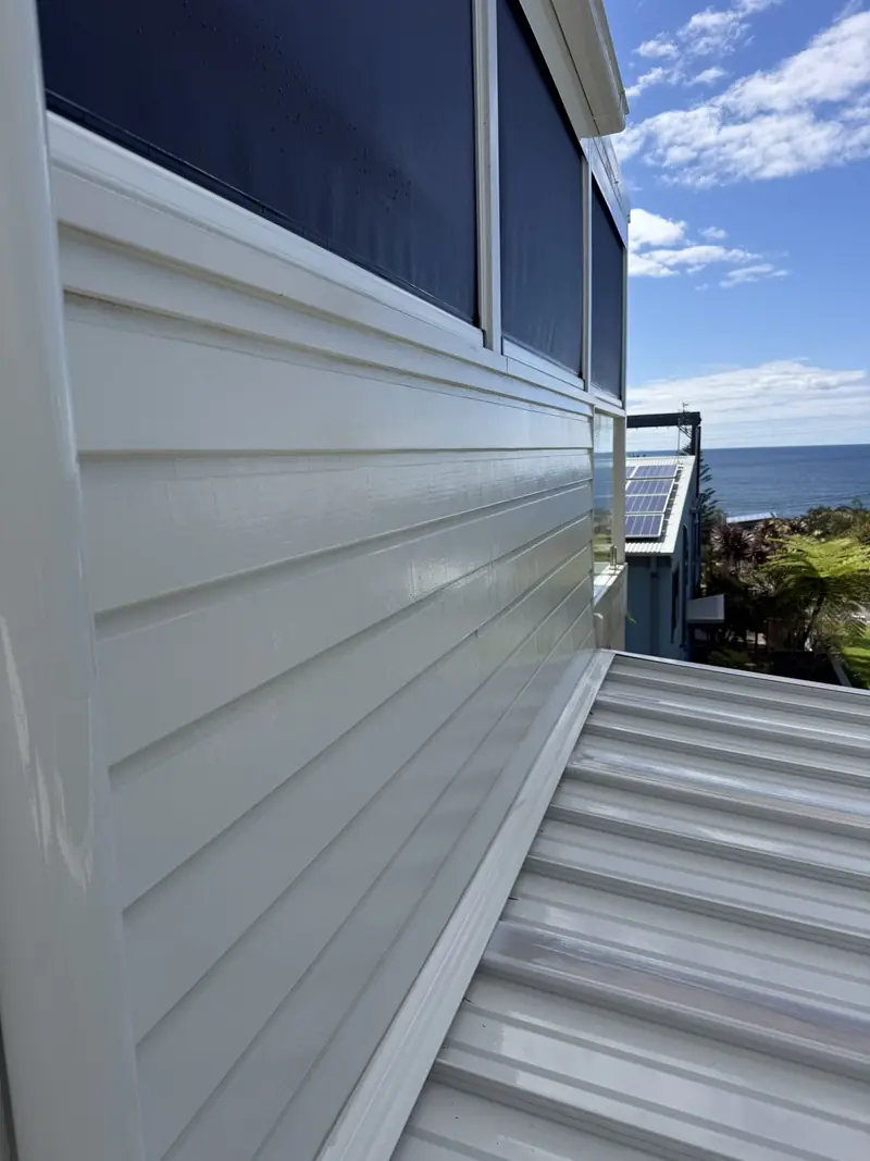 Weatherboard cladding after house washing in Thirroul