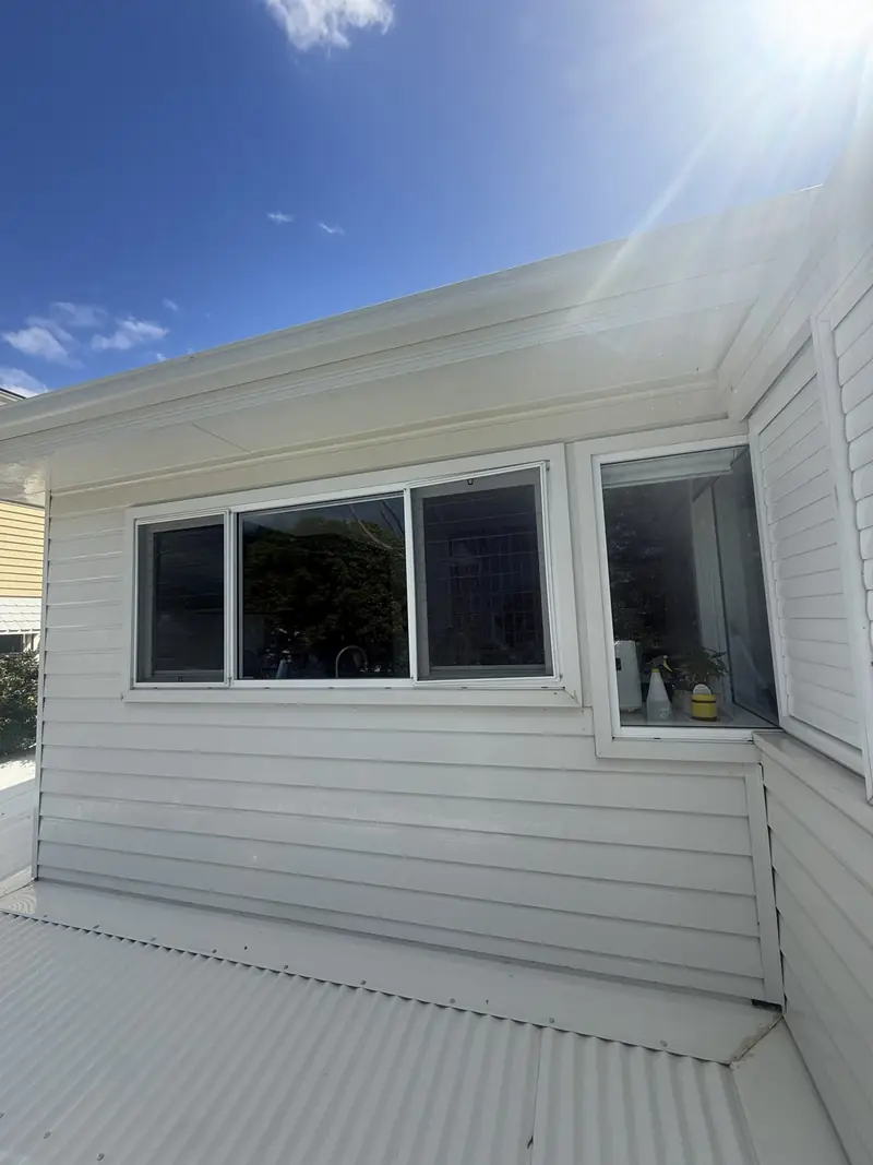 Eaves and window frames after washing in Thirroul