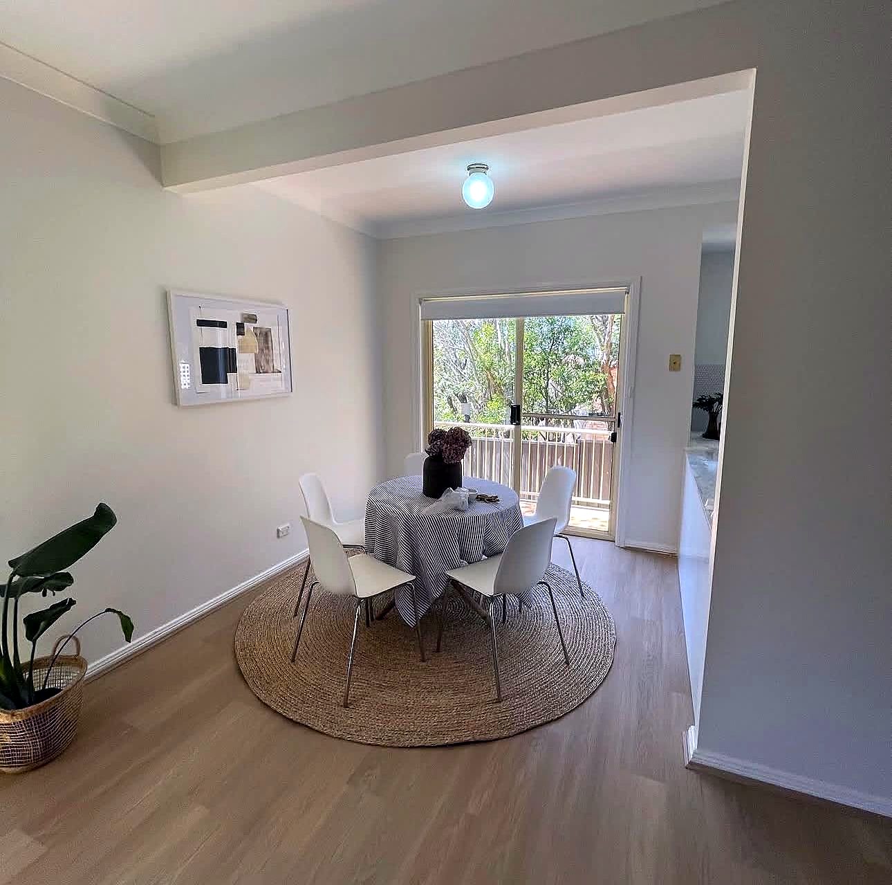 Neutral repainted dining area ready for sale