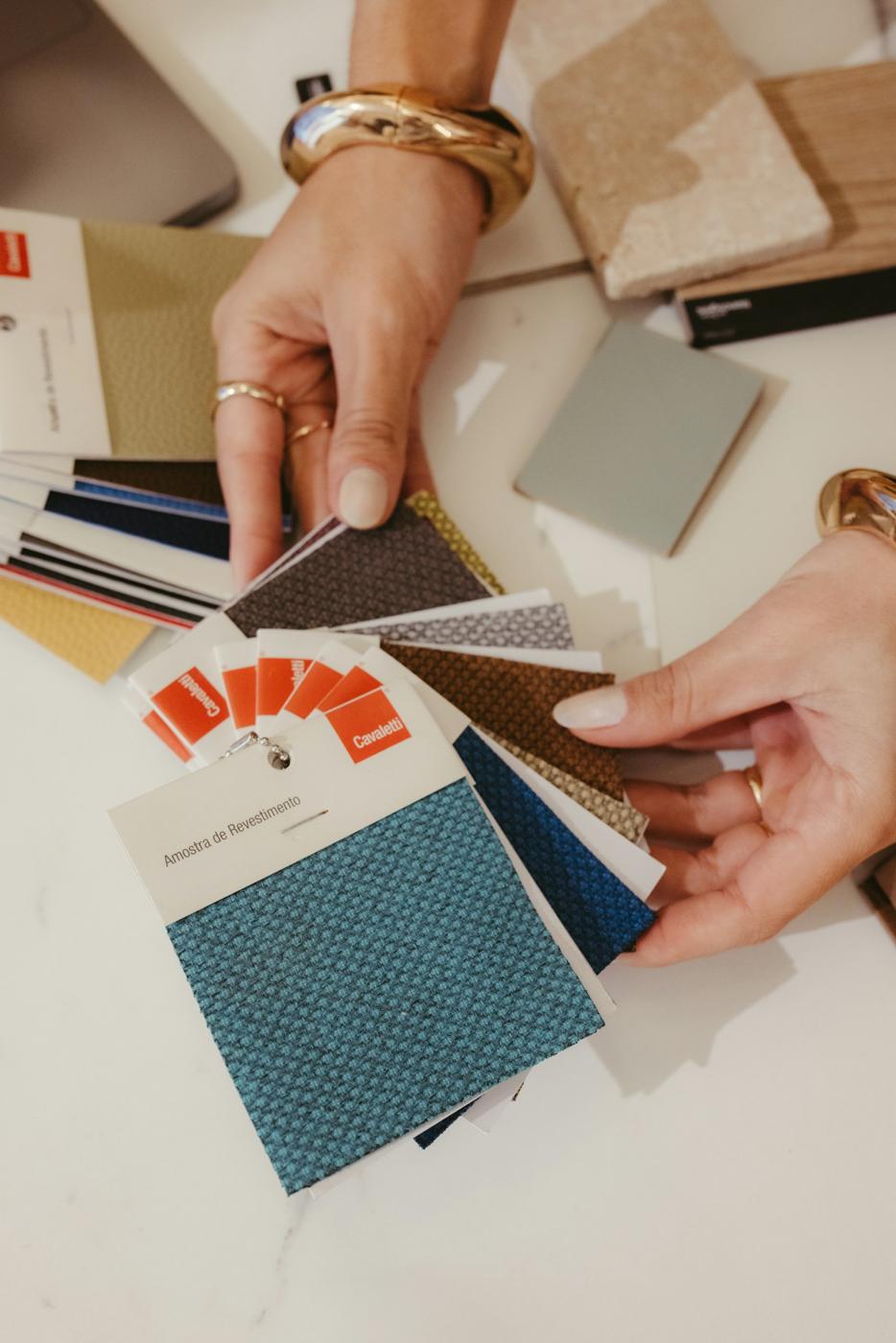 Choosing paint colours from swatch cards