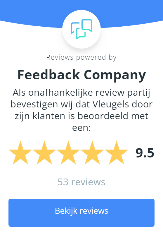 Een afbeelding met reviews. Klik op de afbeelding om alle reviews te bekijken bij Vleugels Den Haag