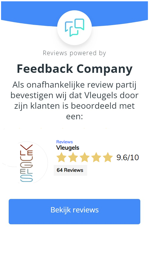 Een afbeelding met reviews. Klik op de afbeelding om alle reviews te bekijken bij Vleugels Den Haag