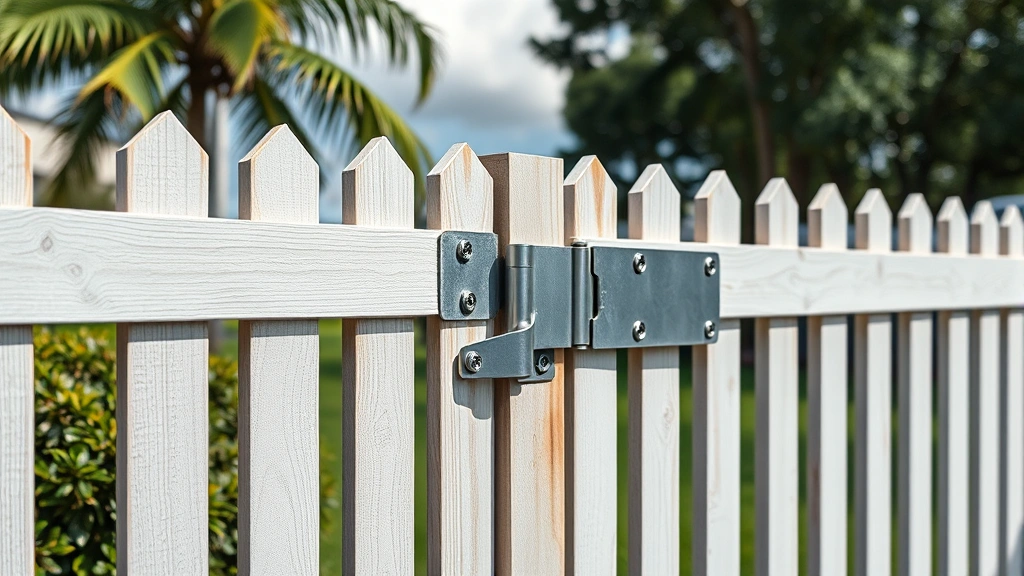 Fence latch and hinge replacement projects in Fort Lauderdale FL showcasing tools and materials used.