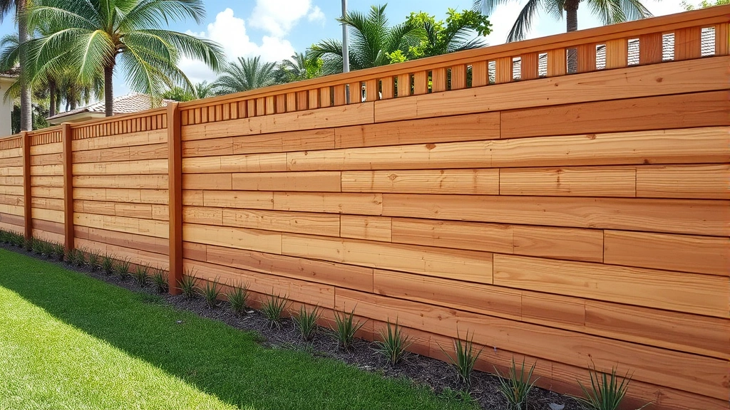 Horizontal wood fence installation project in Fort Lauderdale FL showcasing modern design and craftsmanship.