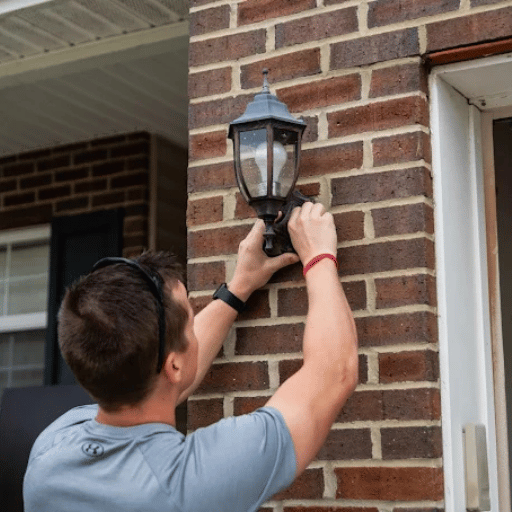 Electrician installing new electrical panel near Middletown OH