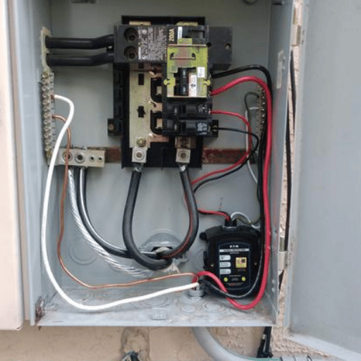 Electrician installing new electrical panel near Middletown OH