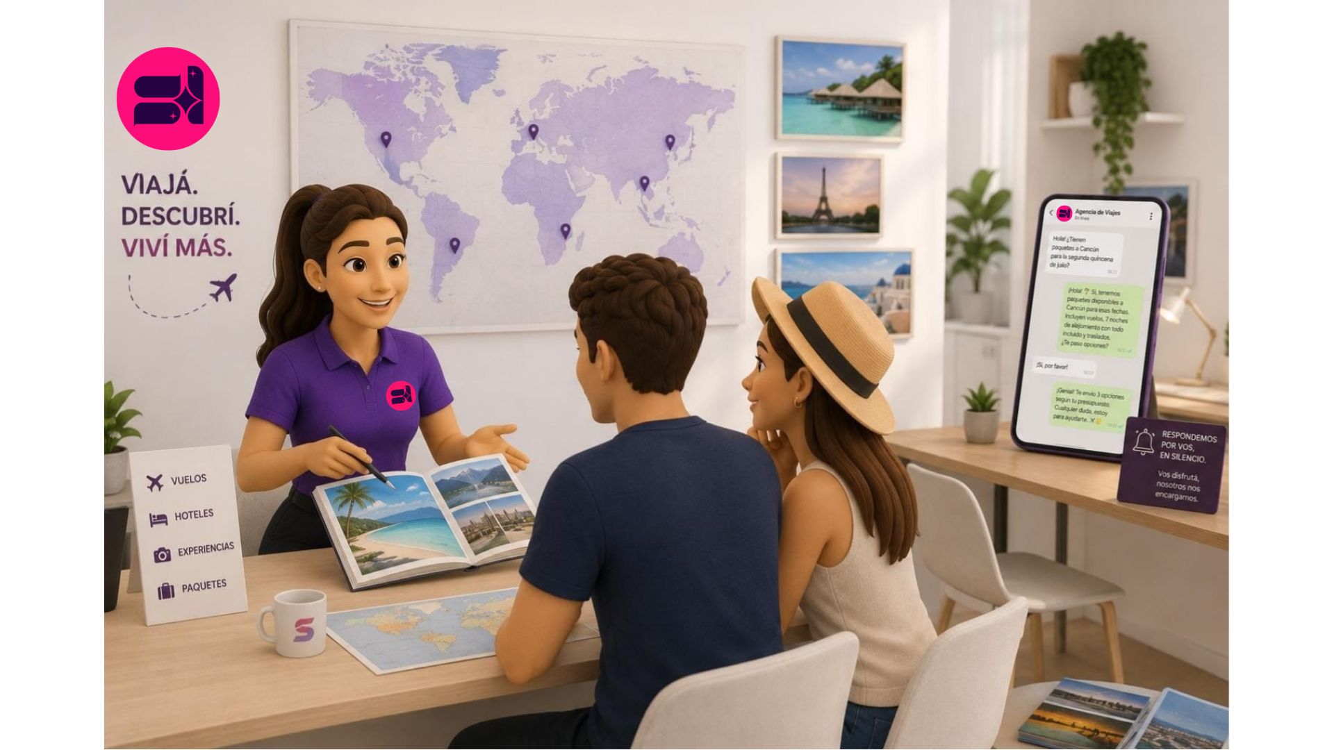 Agencia de turismo con destinos y viajes