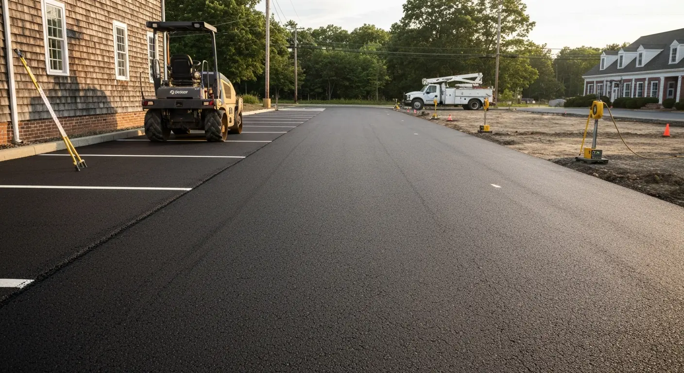 Asphalt parking lot installation