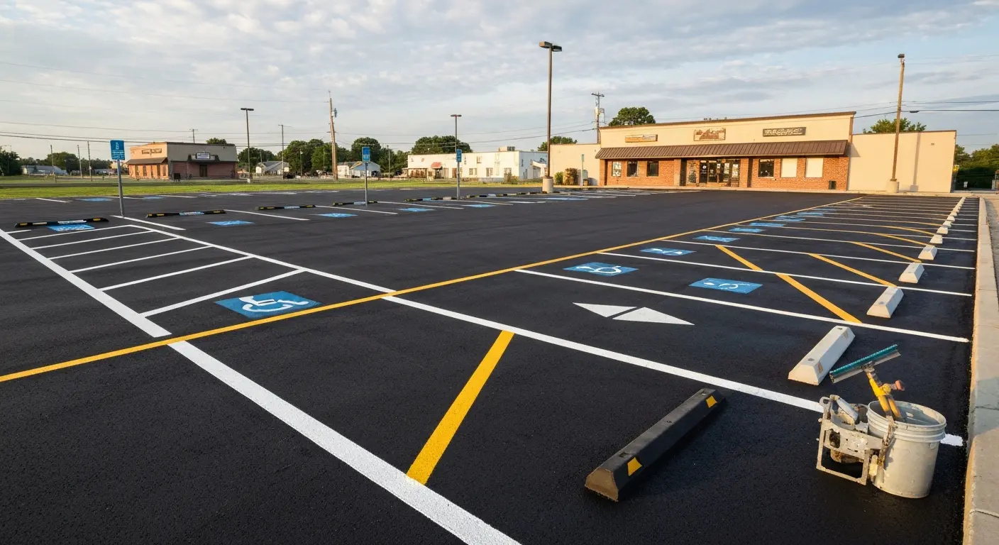 Commercial parking lot paving
